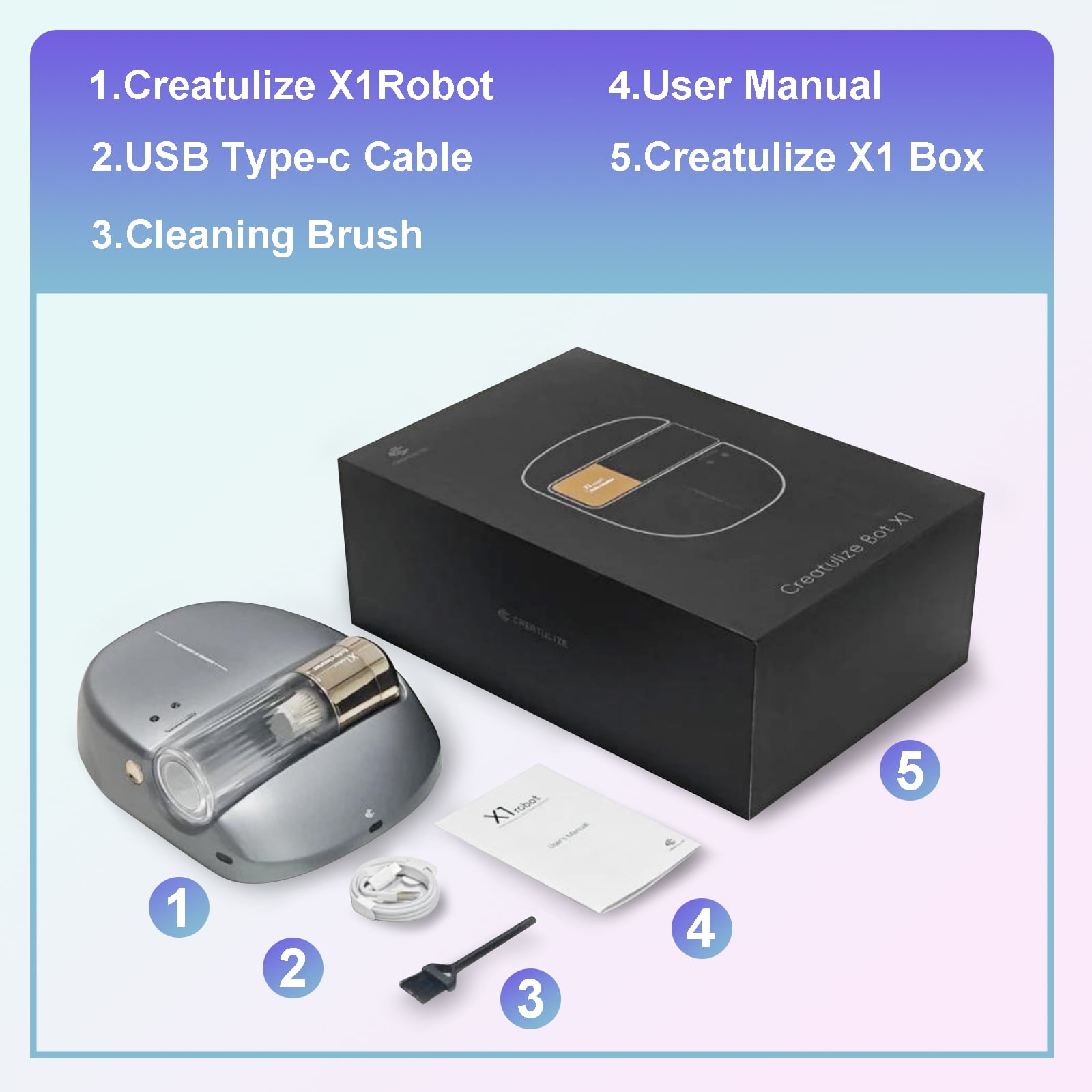 CREATULIZE X1 Robot Bed Vacuum Cleaner Rechargeable Mattress Vacuum Cleaner