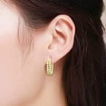 thumbnail image 3 of 925 Sterling Silver Gold Plated 2 Row Inside Out Hoop Earrings, Giorgio Bergamo, 3 of 5