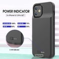 thumbnail image 3 of GIN FOXI Battery Case for iPhone 12/12Pro, Real 8500mAh Ultra-Slim Battery Charging Case Rechargeable Anti-Fall Protection Extended Charger Cover for iPhone 12Pro Max/12/12 Pro Battery Case Black, 3 of 7