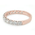 thumbnail image 4 of AFFY Half Eternity Ring for Women,1.20CT Round Lab Created Moissanite Wedding Band in 14K Rose Gold over Sterling Silver Size-8.5, 4 of 8