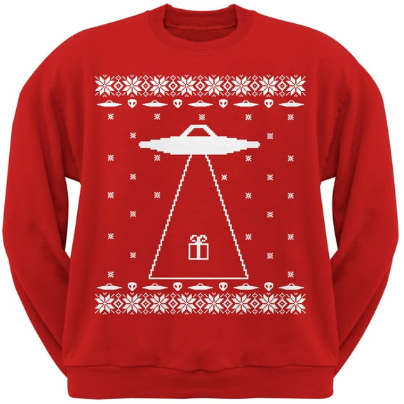 Alien Abduction Red Adult Sweatshirt