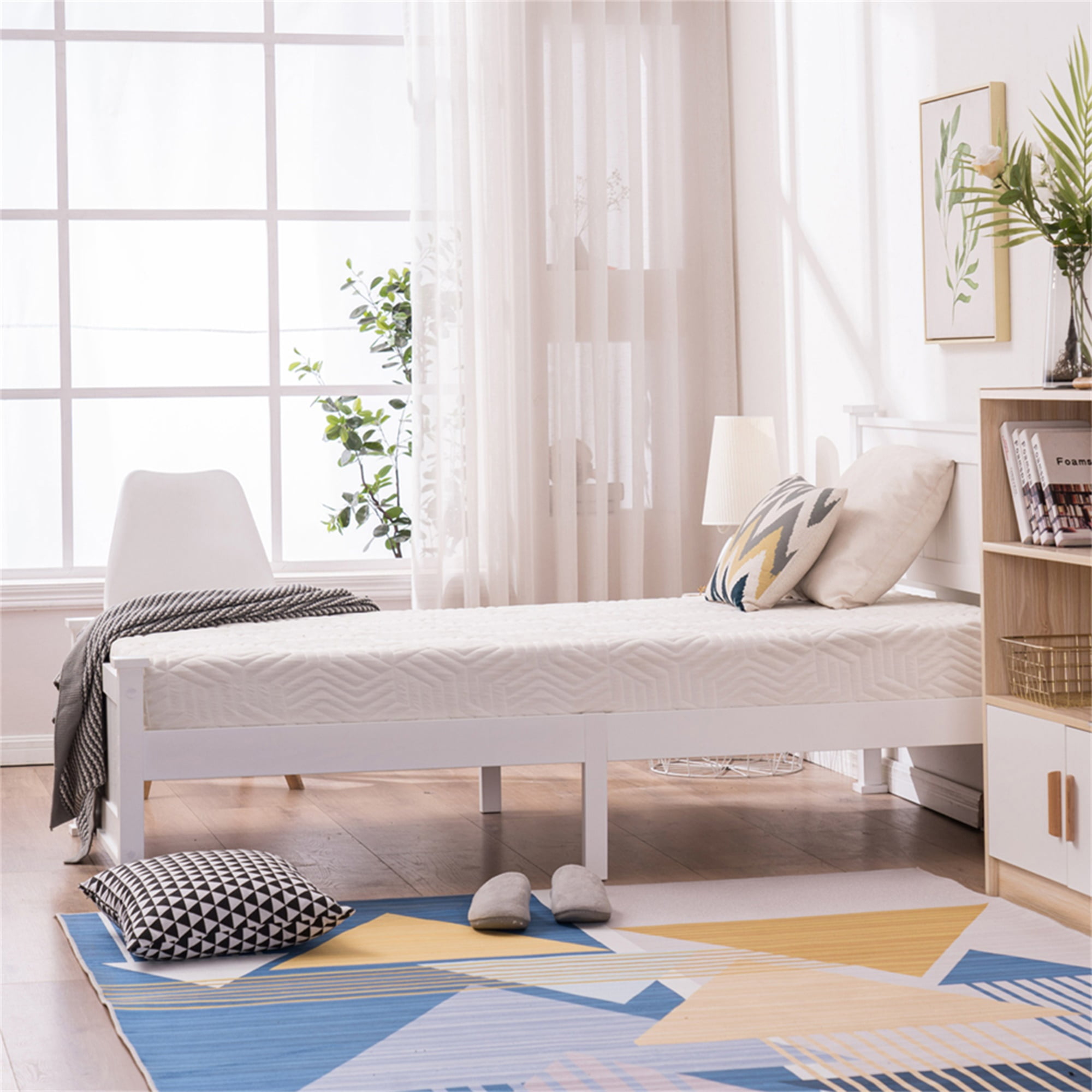 Kadyn Bed Bed Frame Platform Bed, Solid Pine Bed Frame with Sturdy Wood Slats, Modern Style Vertical Bed , Durable Upright Bed