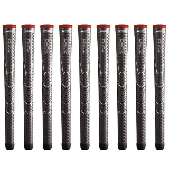 Winn Dri-Tac Standard Dark Gray - 9 Piece Golf Grip Bundle