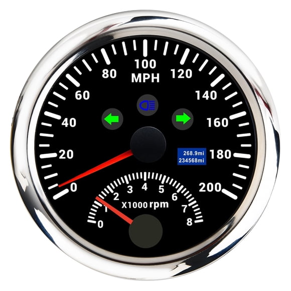 85mm Digital Car Truck Boat GPS Speedometer Gauge 0-200KM/H 0-120kmh Speed Meter Tachometer 8000RPM For Car Boat ATV 9-32V