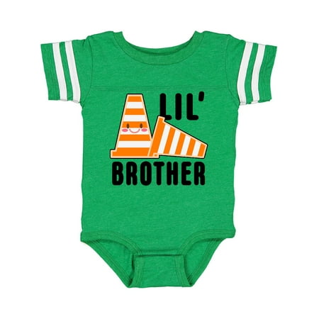

Inktastic Lil Brother with Construction Cones Gift Baby Boy Bodysuit