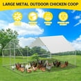 thumbnail image 5 of Large Metal Chicken Coop with Waterproof and Anti-UV Cover, Walk-in Poultry Cage, Chicken Pen, Outdoor Chicken Run for Backyard Farm Use, 5 of 8