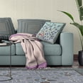 thumbnail image 4 of Glory of Flowers Peacock Throw Pillow with Removable Cover in Light Green Aqua Brown 18x18, 4 of 9
