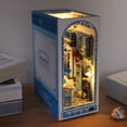 thumbnail image 6 of Dserhfy Mini Book House DIY Wooden Book Nook Shelf Insert Miniature Building Kits Good Detail Bookshelf Assembly Bookend Adults Birthday Gifts, 6 of 7