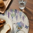 thumbnail image 3 of Purple Flowers Round 13 Inch Placemats Set of 8, Weeping Spring Floral Bicycle Retro Art HeatResistant Non Slip Place Mats for Dining Table, Wipeable Braided Kitchen Table Mats for Housewarming, 3 of 9