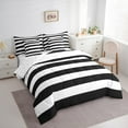 thumbnail image 3 of Feelyou Geometric Abstract Twin Bedding Sets 7-Piece, Black White Stripes Bedding Comforter Set, Teens Kids Boys Girls Reversible Sheet Sets, Ultra Soft Home Decor, 3 of 7