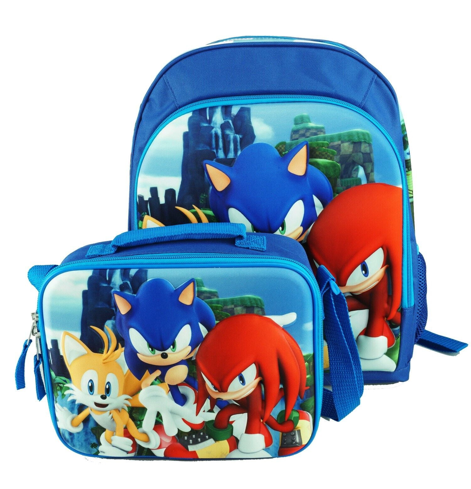16 inches Sonic the Hedgehog Large Backpack Plus Matching Lunch Bag Set