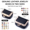 thumbnail image 2 of Genuine Leather Mini Jewelry Travel Case, Portable Travel Jewelry Organizer with Vintage Kiss Lock, Small Jewelry Box for Rings & Earrings, Luxury Gift for Women, 2 of 8