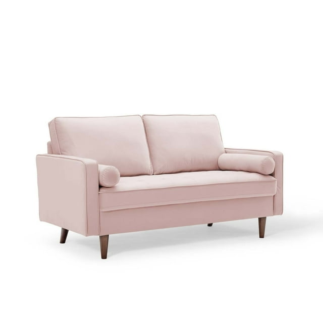 Valour Causeuse en Velours de Performance Rose