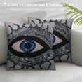 thumbnail image 3 of Nawypu  Decorative Evil Eye Pattern Throw Pillow Cover for Couch – Grey Cushion Cover – Unique Home Decoration Pillow Case (Gray), 3 of 5
