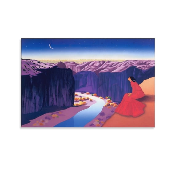 R.C. Gorman Moon River Wall Art Prints Canvas Poster Canvas Wall Art Prints Poster Gifts Photo Picture Painting Posters Room Decor Home Decorative 20x30inch(50x75cm)