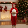 thumbnail image 7 of HUAXUN-Children's style-Christmas Family Matching Pajamas Set for Family Matching Dad Mom And Kids Festive Fleece Lined Warm Pjs Sets Cozy Santa Reindeer Holiday Sleepwear Outfits(Red,Red), 7 of 7