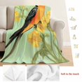 thumbnail image 5 of Yellow Sage Green Floral Blanket Soft Cozy Warm Twin Blanket for Bed, Plush Fuzzy Flannel Fleece Blankets for Sofa, Vintage Summer Bird Botanical Throw Blankets for Couch, Gifts for Men, 60"x80", 5 of 9