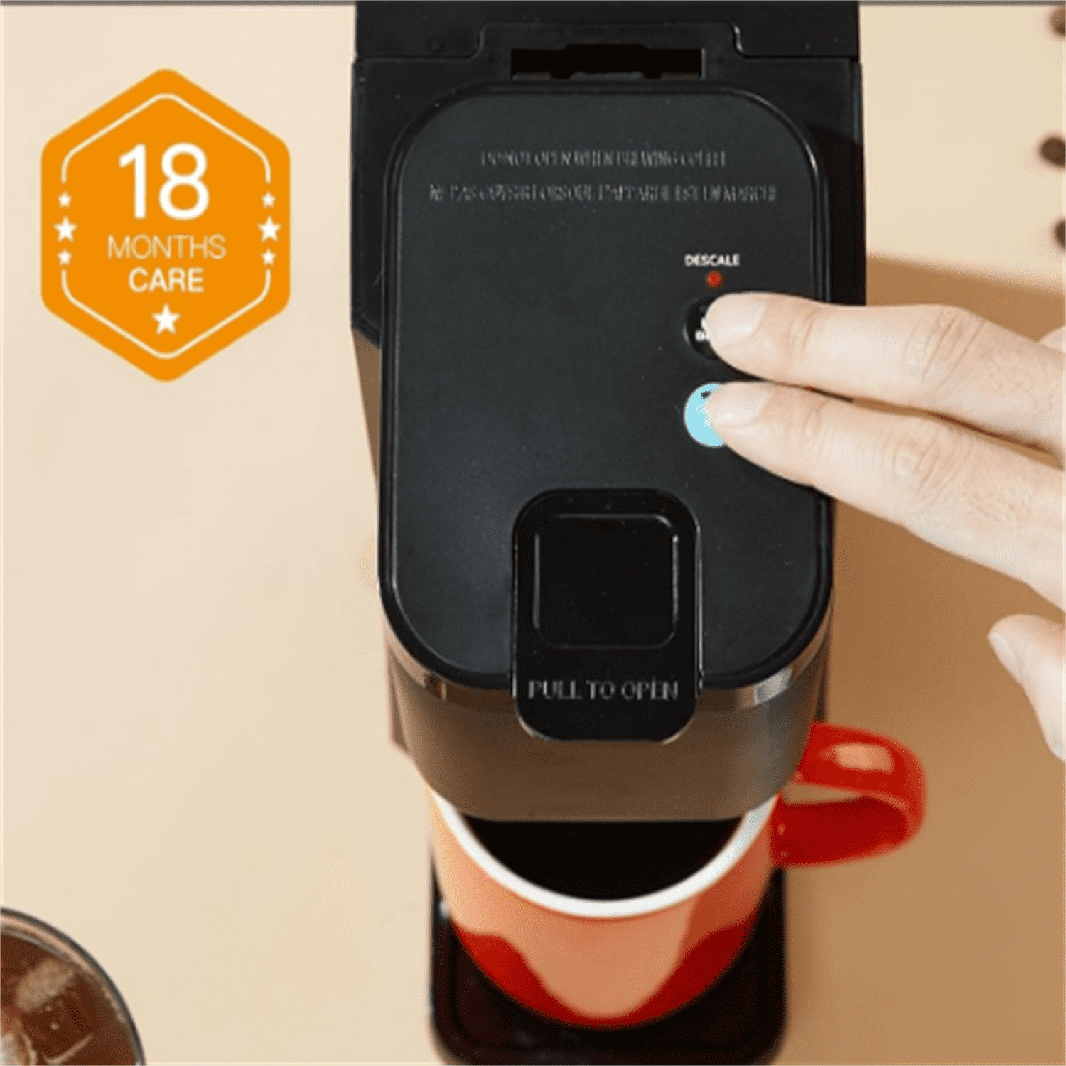 Mini Hot and Iced Coffee Maker Single Serve, for K Cup and Ground, 6 to 14 Oz Brew Sizes, with Recipe Book, for Home, Travel, RV, Office and Dorm, Classic Black (2.0 Version)