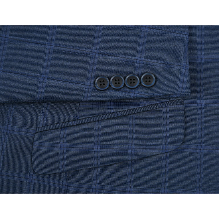 Boss Men's Slim-Fit Double-Breasted Suit in Virgin Wool - Dark Blue - Size 44