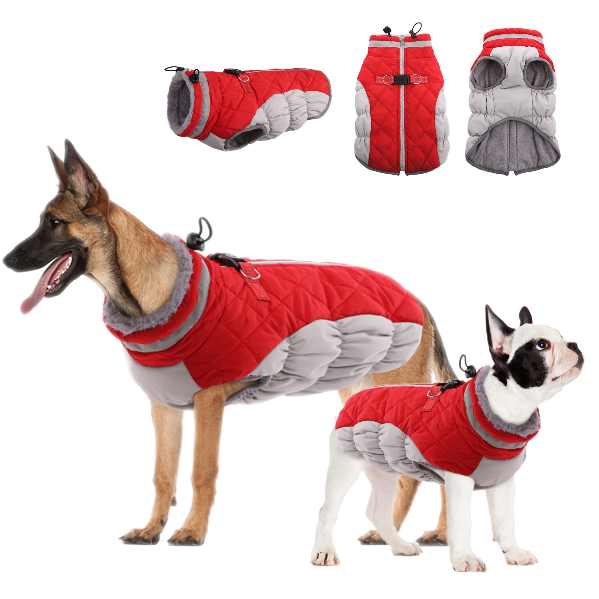 Kuoser Dog Winter Coat Warm Reflective Dog Jacket Dog Cold Weather Coats for Small Medium Large