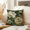 thumbnail image 3 of Ethan Taylor Botanical Throw Pillow Soft Cushion Cover 'William Morris Floral Pattern II Modern Cottage and Cottagecore' Pattern Decorative Square Accent Pillow Case, 18x18 Inches, Green, Yellow, 3 of 5