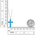 thumbnail image 6 of Gem Stone King 925 Sterling Silver Simulated Blue Opal Cross Pendant Necklace for Women | 3.00 Cttw | Gemstone October Birthstone | Oval Cabochon 6X4MM | With 18 inch Chain, 6 of 6