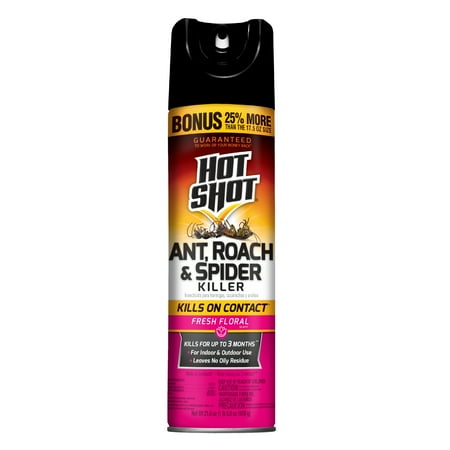 Hot Shot Fresh Floral Scent Ant, Roach & Spider Killer Spray, 21.87 Oz. (071121367815)