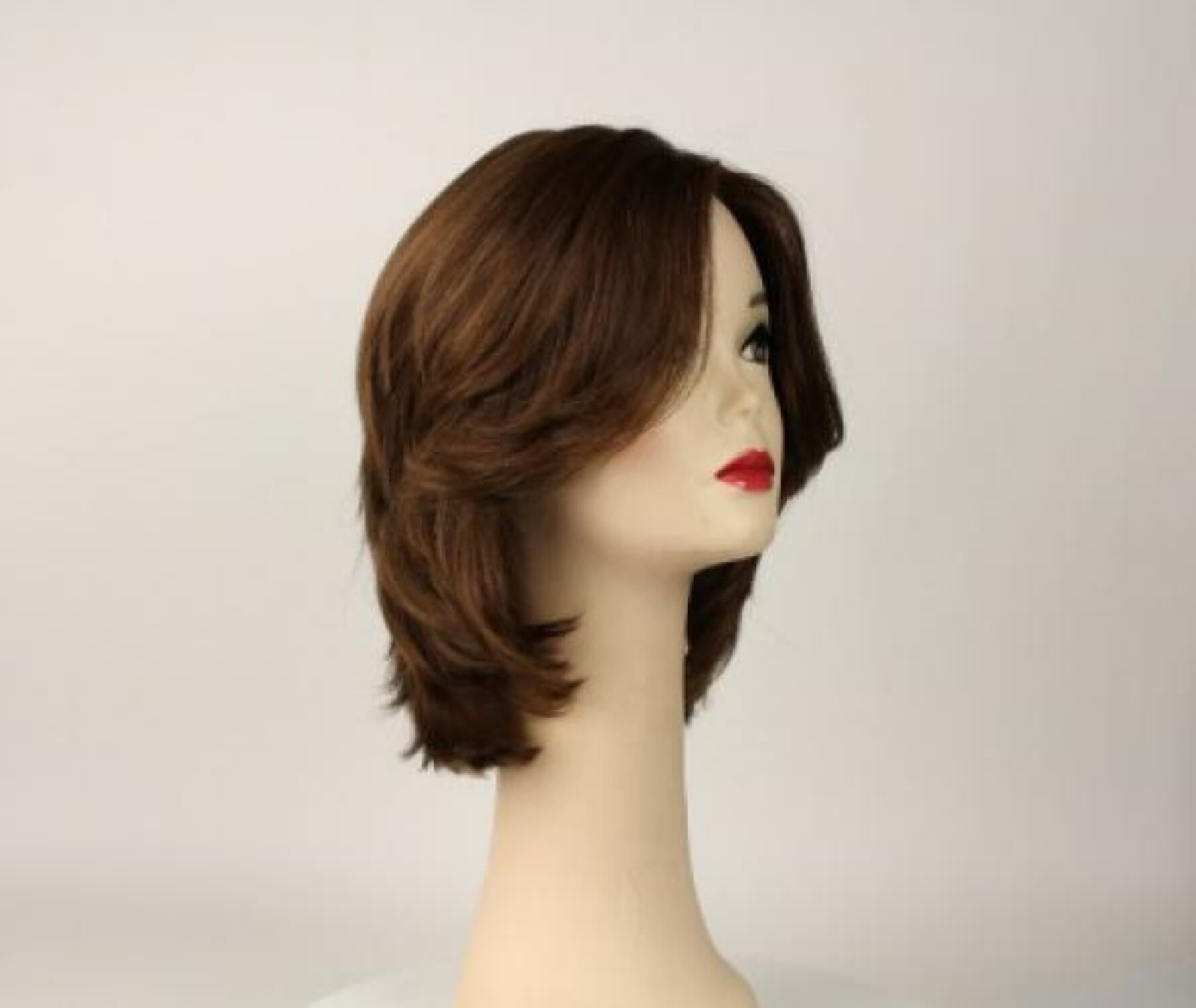 European Human Hair Freeda Wig Regina Light Brown With Blonde Highlights Multi Skin Top Size L