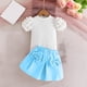 thumbnail image 4 of Odeerbi 18M-8Y Niñas Trajes de Verano Tops de Manga Corta de Algodón Con Falda Plisada Conjunto de Dos Piezas Falda Con Lazo Conjunto de Dos Piezas Falda Con Lazo, 4 of 5