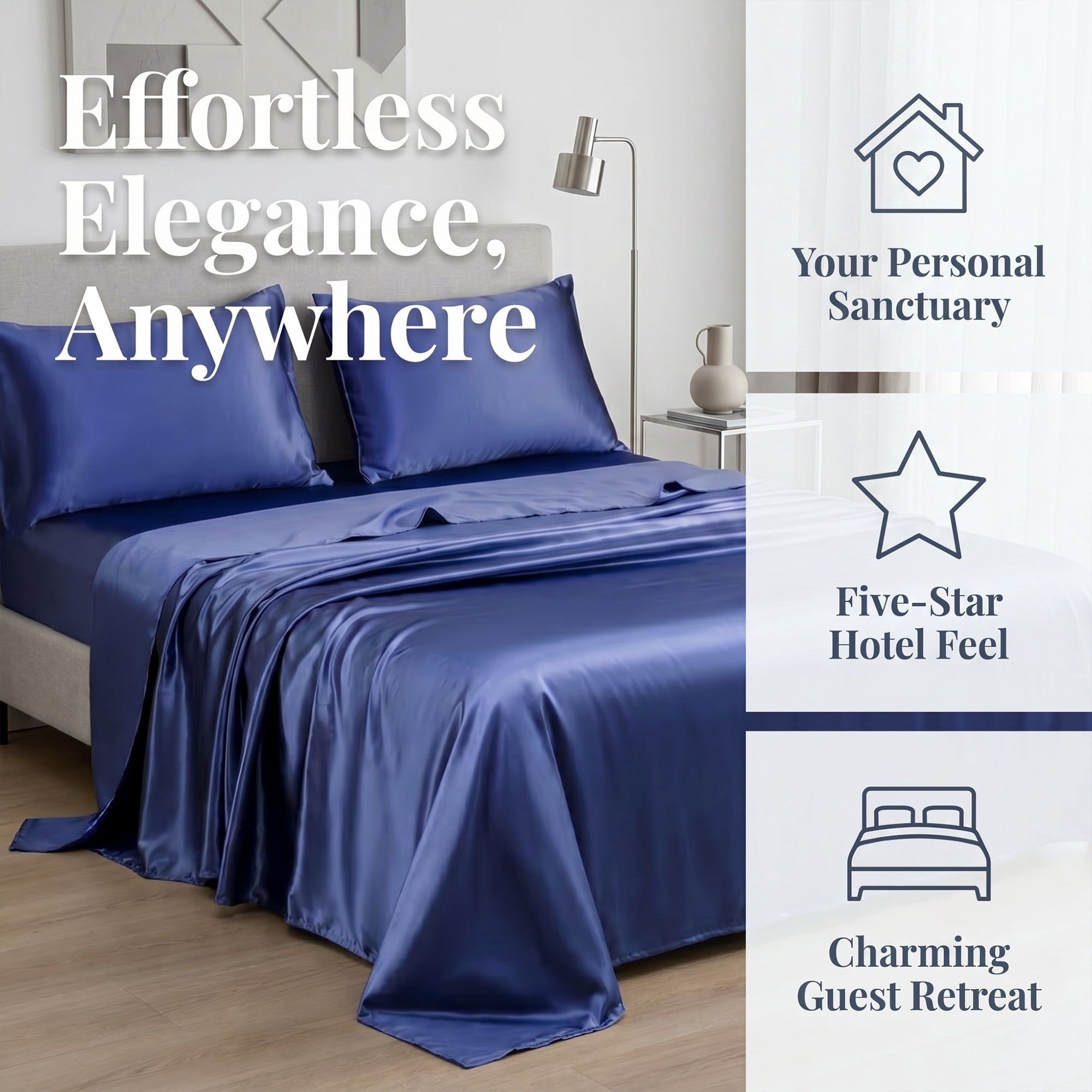 Unique Bargains Fitted Sheet Microfiber Bed Sheets Comfortable for All Seasons 60.2"x79.9" Royal Blue