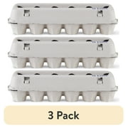 (3 pack) Vibrant Life Egg Cartons, Natural Pulp Paper Material, Holds 12 Eggs