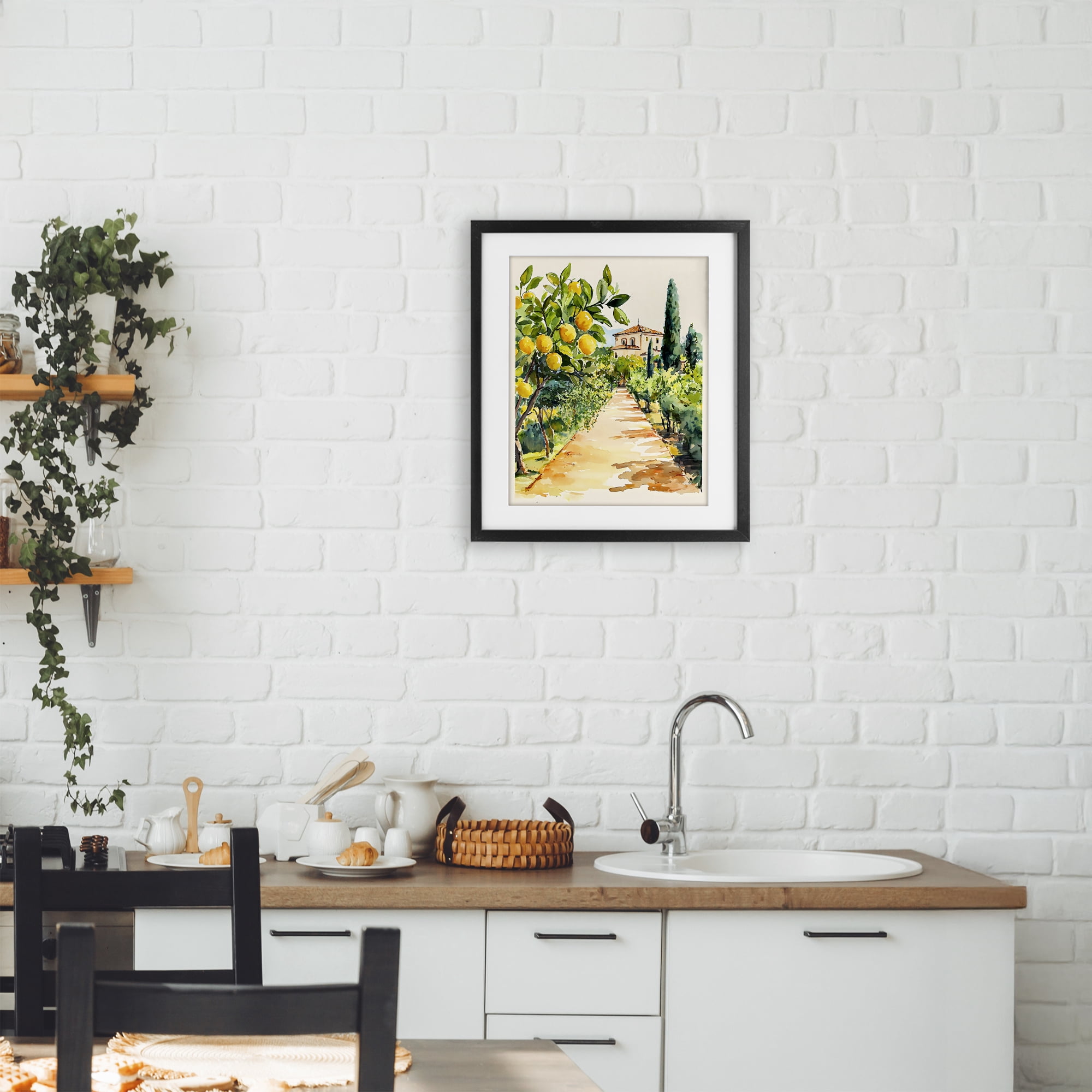 Stupell Industries Lemon Grove Pathway Black Framed Print Under Glass, design by LSR Design Studio