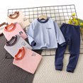 thumbnail image 5 of EliteGoogv Boys Thermal Underwear Set Long Sleeve Crew Neck Shirt And Pants For Kids Warm Base Layer Winter Long Johns Homewear Blue Blue, 5 of 6