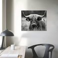 thumbnail image 3 of GOSMITH  Highland Cow Wall Art Black and White Cow Picture Prints Home Decor Framed Ready to Hang, 3 of 4