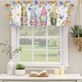 thumbnail image 2 of 2 Pack Valances for Window, Spring Easter Short Curtains for Kitchen Bedroom Living Room, Watercolor Eggs Gnomes Floral Butterflies Plants Small Window Treatment Valance Drapes 42 x 18 Inch, 2 of 8