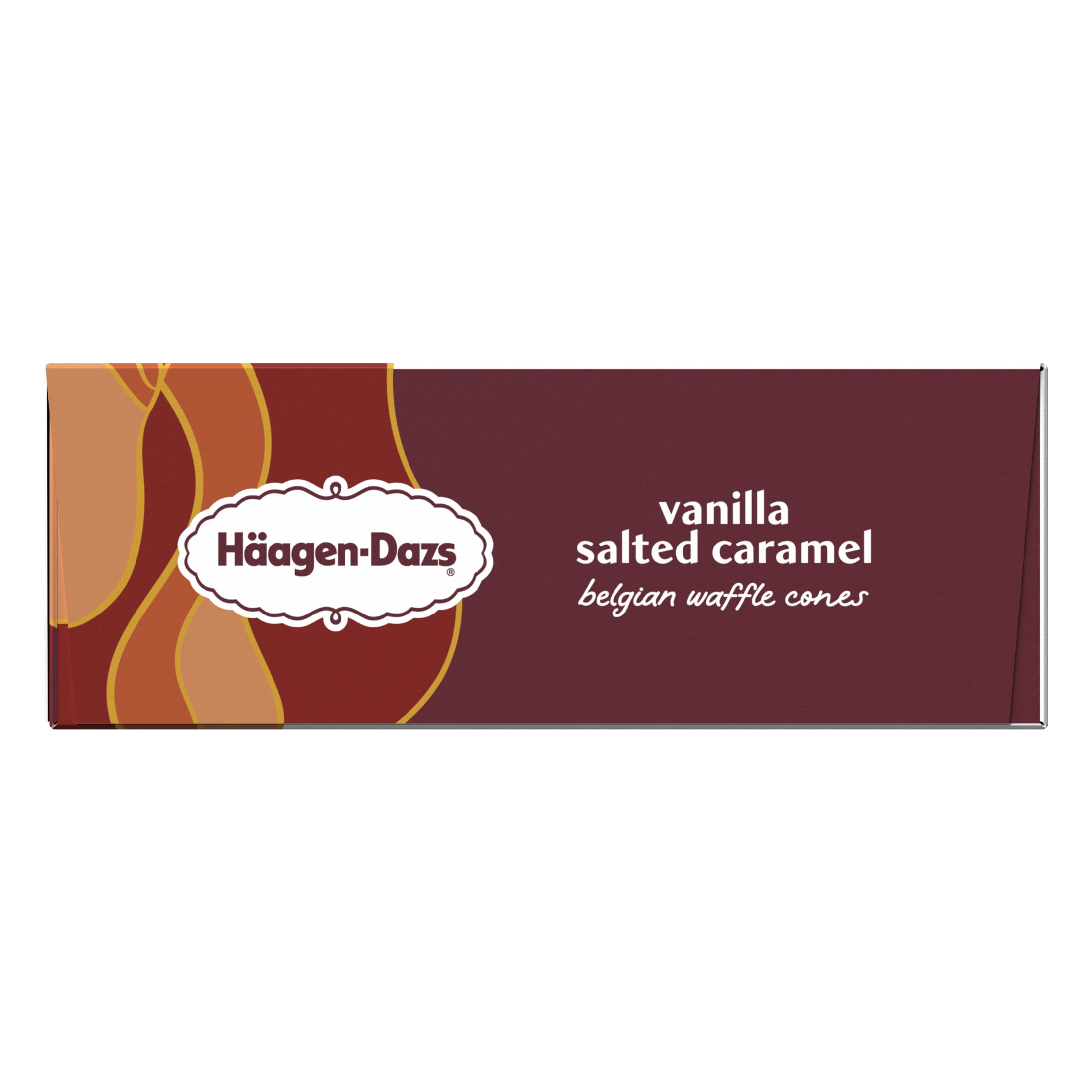 Haagen Dazs Vanilla Salted Caramel Belgian Waffle Ice Cream Cone, 4 Count