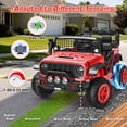 thumbnail image 5 of Farmdex 24V Ride on Toys 2-Seater Ride on Truck, 400W Ride on Cars with Remote Control, Electric Car for Kids w/ Power Display, High/Low Speed, Light Control, Bluetooth, Music, Suspension, Red, 5 of 7