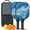Black-5, variant on Pickleball Paddles Set Of 2, Fiberglass Surface, Turquoise Marble Pattern, 4 Balls & Bag