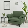 thumbnail image 3 of Costway Fauteuil d'Appoint Moderne en Tissu Canapé Simple avec Pieds en Métal Vert Armée, 3 of 9