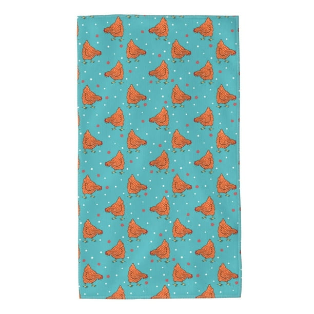 Balery Funny Chicken Toalla de Microfibra Premium con Estampado – 27.5x16 pulgadas, Alta Absorción, Suave y Aterciopelada, Secado Rápido