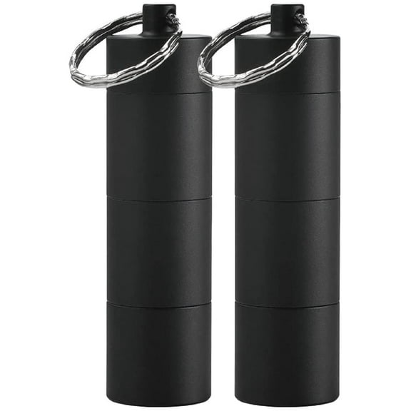 MEDca Portable Keychain Aluminium Alloy Mini Daily Pill Organizer, Multicolor (2 Pack)