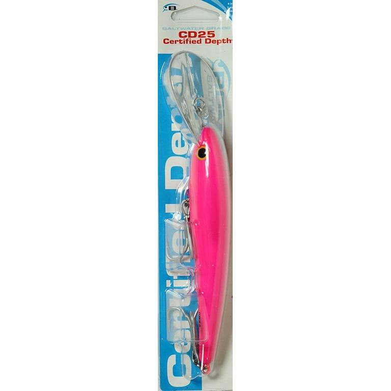 Bomber Certified Depth Fishing Lure Saltwater Min w Hot Pink 6 in