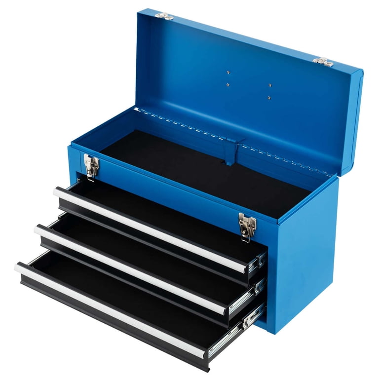 Costway, Portable Tool Chest, 3-Drawer Organizer with Top Tray
