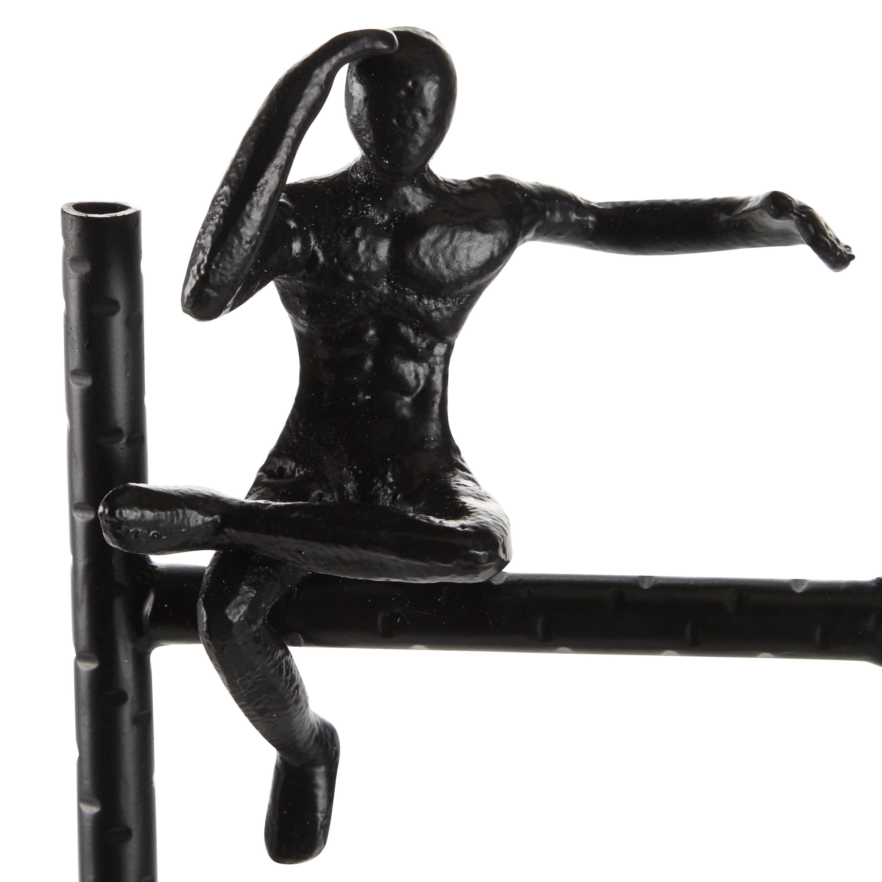 DecMode 8"W, 26"H Metal Contemporary Geometric Sculpture, Black