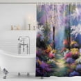 thumbnail image 3 of Colorful Forests Shower Curtain, Waterproof Shower Curtains for Bathroom, Spring Oil Painting Flower Nature Landscape Washable Fabric Bathtub Curtain Set Bath Decor with 12 Hooks 48"x72", 3 of 8