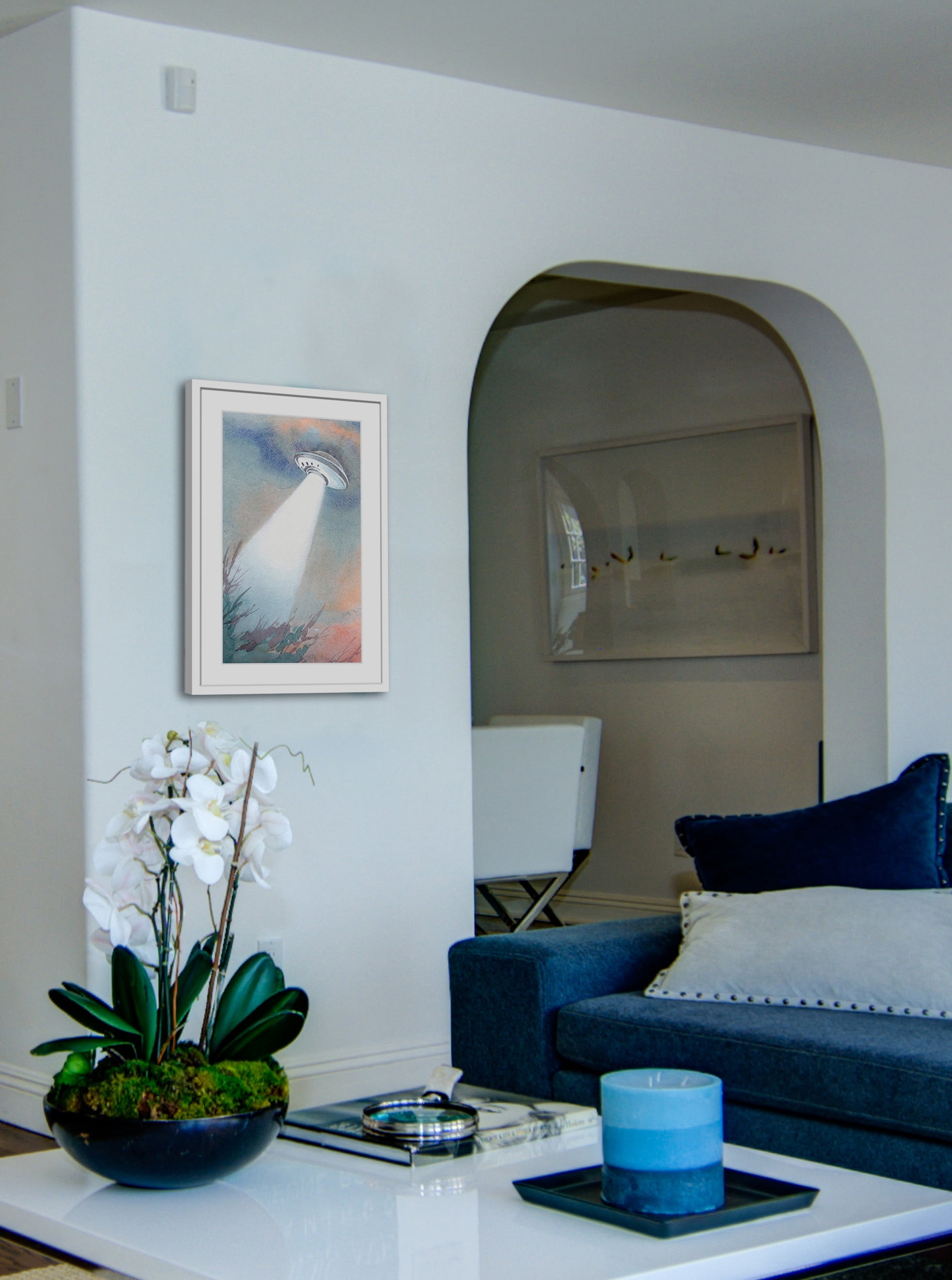 "UFO Arrival" Framed Painting Print