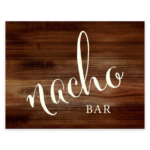 Koyal Wholesale Rustic Wood “Nacho Bar” Wedding Party Sign 8x11