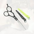 thumbnail image 5 of Unique Bargains 1 Set Portable Flat Shear Hair Cutting Scissors for Hair Styling Silver Tone Black, 5 of 7