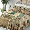 thumbnail image 3 of Ambesonne Colorful Fitted & Top Sheet Set with Shams, Italian Stone Houses, Multicolor, 3 of 5