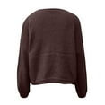 thumbnail image 5 of TrdSipl Womens Tie Front Cardigan Sweaters Cute Bowtie Long Puff Sleeve Sweater 2025 Winter Loose Knitted Stylish Knitwears Coffee XL, 5 of 7